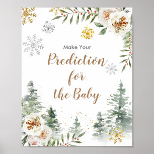 Poster Pinheiros de inverno Previsões Florais para bebê