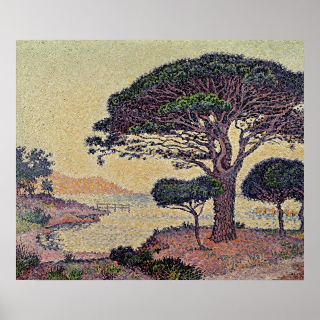 Poster Pinheiros Guarda-chuvas em Caroubiers, 1898 (Frente)