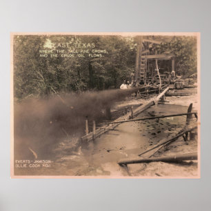 Pôster Pinheiros & óleo bruto, Kilgore, TX 1931