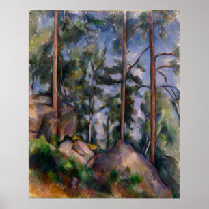 Poster Pinhos e rochas (pinos e Rochers) Paul Cézanne