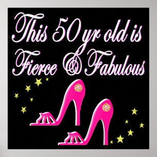 POSTER PINK 50 E DESIGN DE ANIVERSÁRIO FABULOSO