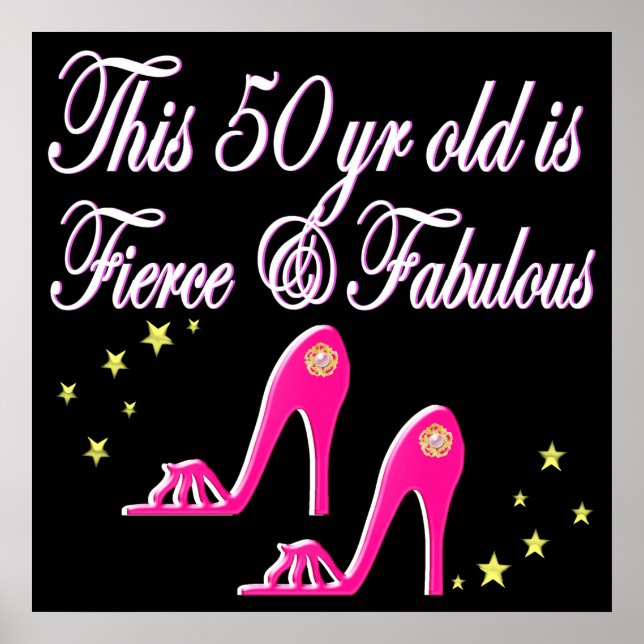 POSTER PINK 50 E DESIGN DE ANIVERSÁRIO FABULOSO (Frente)