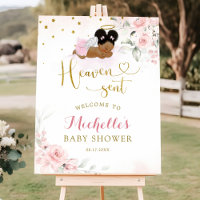 Pink Afro Angel Baby Heaven Enviado Sinal de Boas-