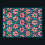 Poster Pink and Blue Tiled Flowers<br><div class="desc">Pink and Blue Hexagon Tiled Flowers</div>
