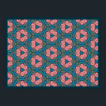 Poster Pink and Blue Tiled Flowers<br><div class="desc">Pink and Blue Hexagon Tiled Flowers</div>