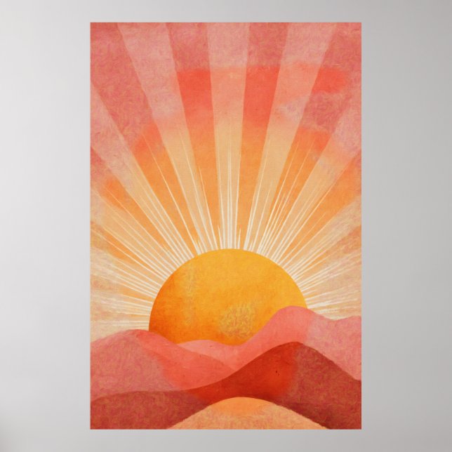 Poster Pink and Orange Boho Sunrise (Frente)