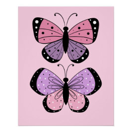 Pôster Pink and Purple Butterfly 