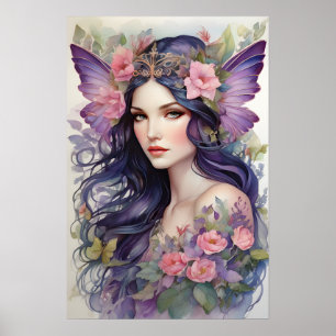 Poster Pink and Purple Flower Fairy