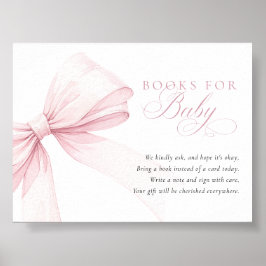 Poster Pink Bow Books for Baby - Digital Download Card