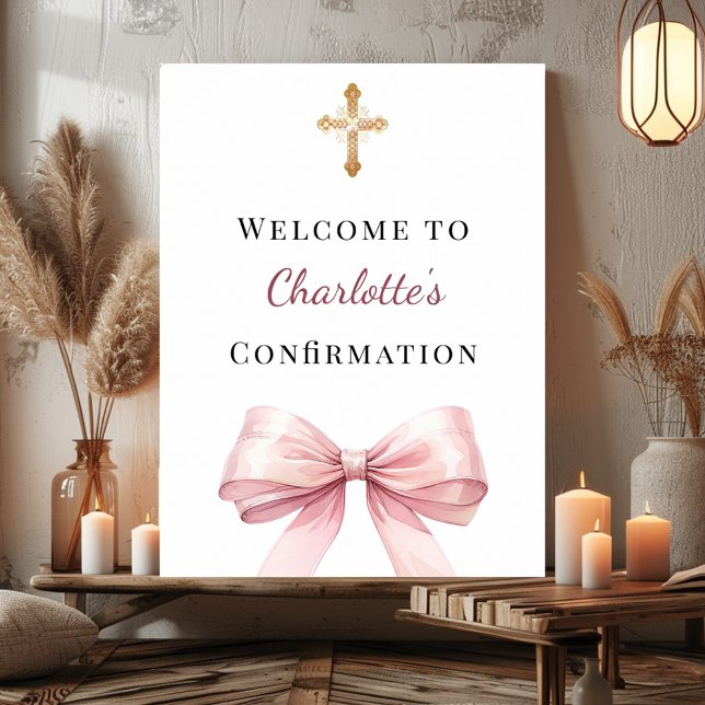 Poster Pink bow Confirmation welcome (Criador carregado)