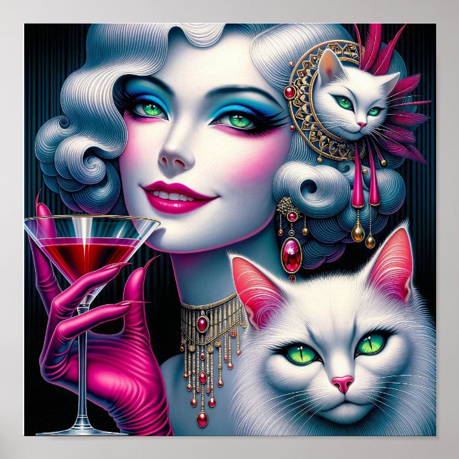 Poster Pink Cat Lady (Frente)