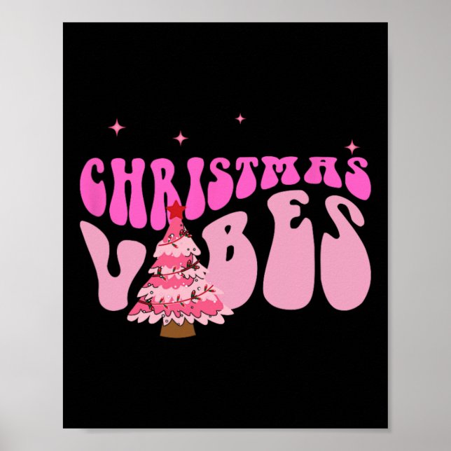 Poster Pink Christmas Vibes Natal Pijamas (Frente)