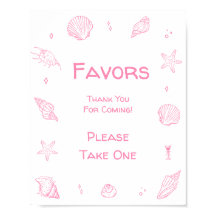Pink Coastal Beach Beach Baby Shower Favor 