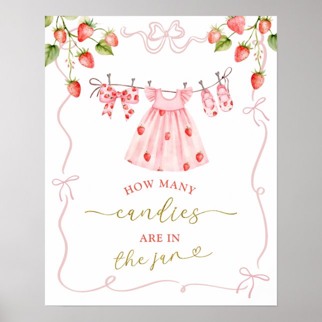 Poster Pink Coquette Baby Clothes Berry Sweet Game Sign (Frente)