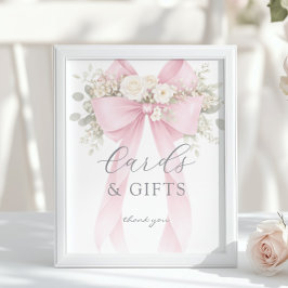 Poster Pink Coquette Bow Cards and gifts Eucalyptus