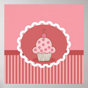 Pôster Pink Cupcake Design