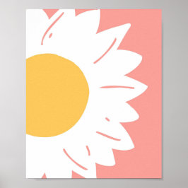 Poster Pink Daisy – Arte Floral Minimalista para Parede