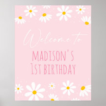 Pink Daisy Birthday Bem-vindo