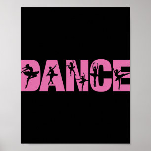 Poster Pink DANCE with Ballerina Cutouts