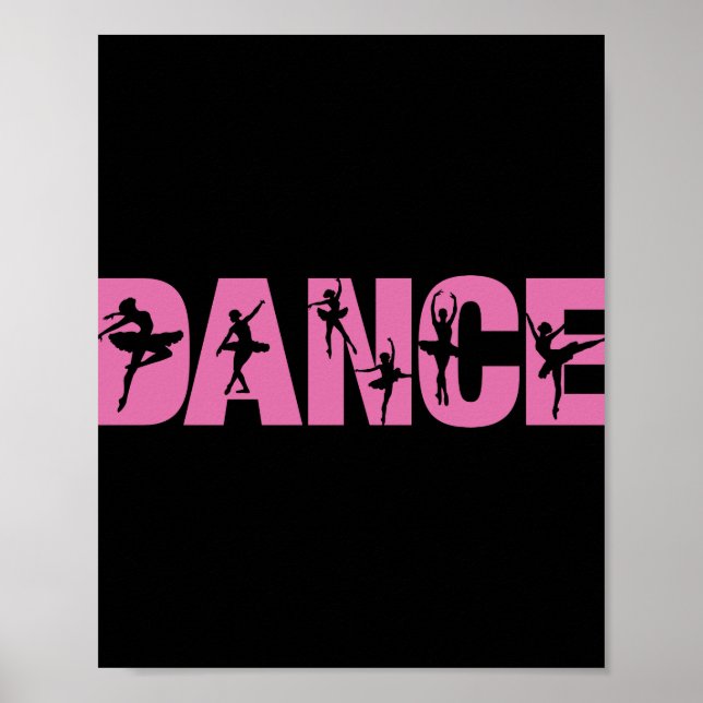Poster Pink DANCE with Ballerina Cutouts (Frente)