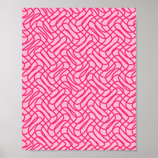 Poster Pink de Padrão de Linha abstrato (Frente)