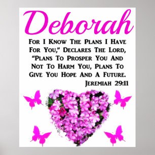 POSTER PINK FLORAL BOMBADO JEREMIAH 29:11 PERSONALIZADO