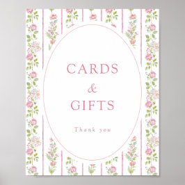 Poster Pink Floral Grandmillennial Cards & Gifts