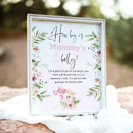 Poster Pink floral safari como grande é o jogo de barriga