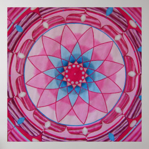 Pôster Pink flower Mandala