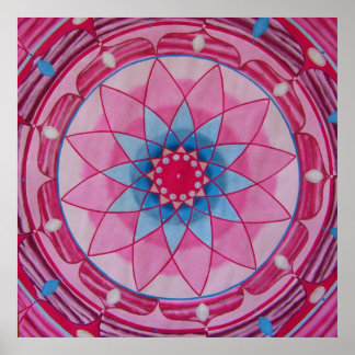 Pôster Pink flower Mandala