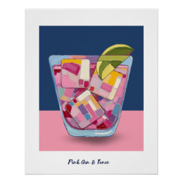 PÔSTER PINK GIN & TONIC 3 POSTER