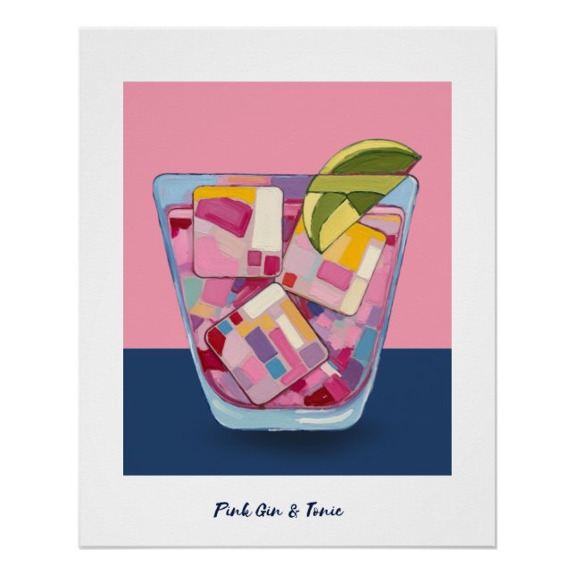 PÔSTER PINK GIN & TONIC 4 POSTER (Frente)