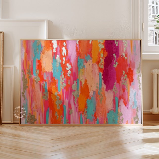 Poster Pink Gold bstract Preppy Dorm Decor (Pink Gold bstract Preppy Dorm Decor)