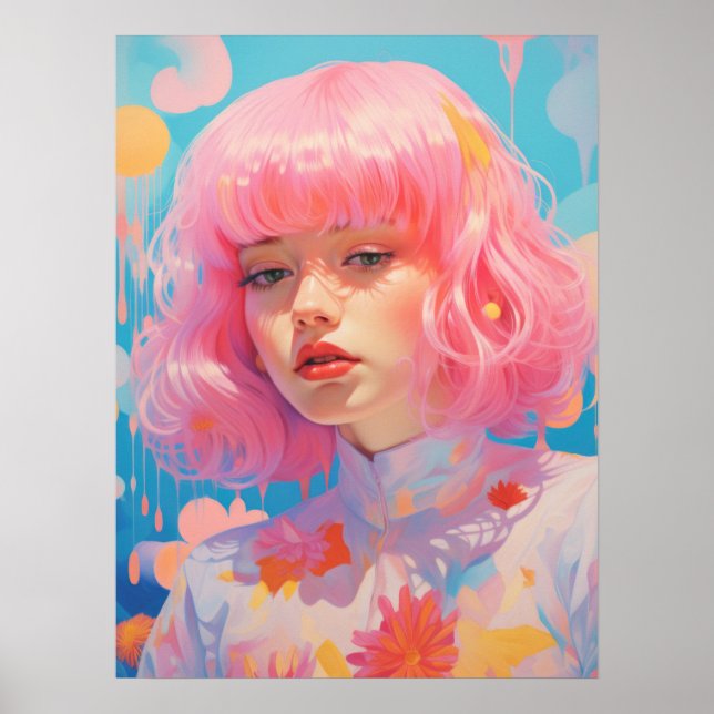 Poster Pink Haired: A Essência da Feminilidade (Frente)