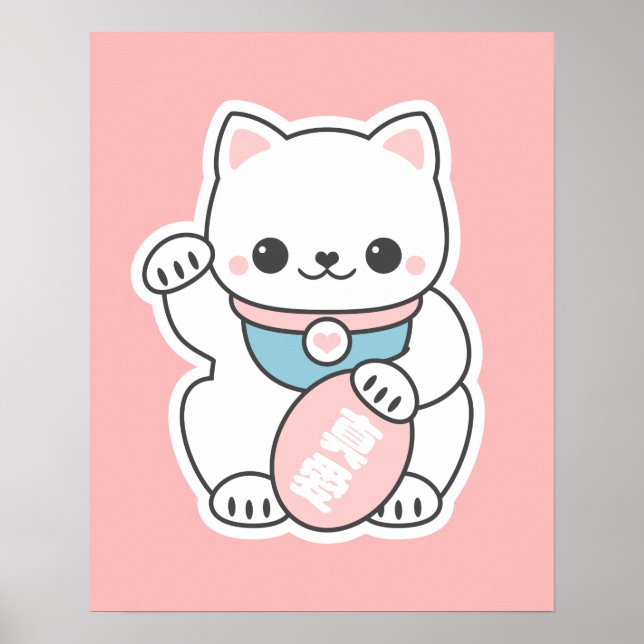 Poster Pink Maneki Neko (Frente)
