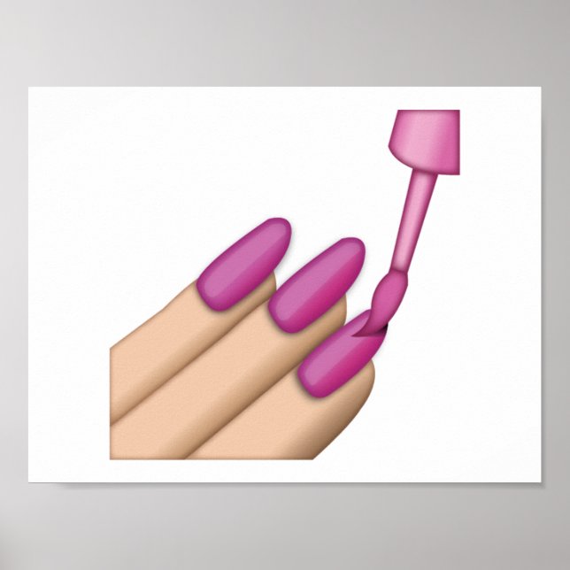 Poster Pink Nail Polish - Emoji (Frente)