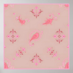 Poster Pink Paisley Pattern