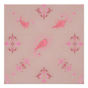 Pôster Pink Paisley Pattern