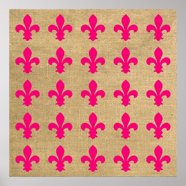 Pôster Pink Parisiense Moods Fleur de Lys Pattern (Frente)