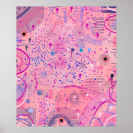 Poster Pink Party Maximalist Art