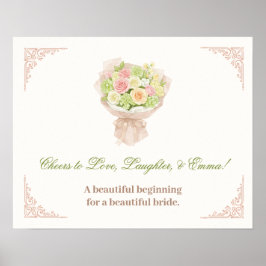 Poster pink pastel bouquet Elegant