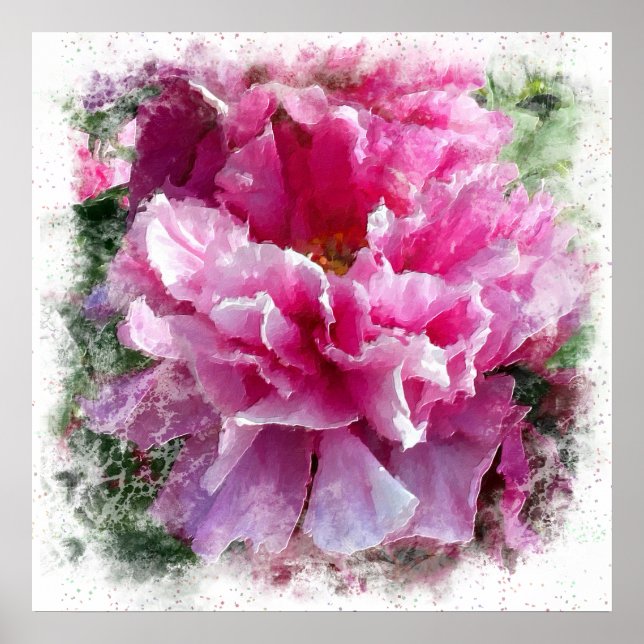 Poster *~* Pink Peony Painting Artística AR1 (Frente)