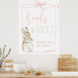 Poster Pink Peter the Rabbit Beatrix Potter Books present