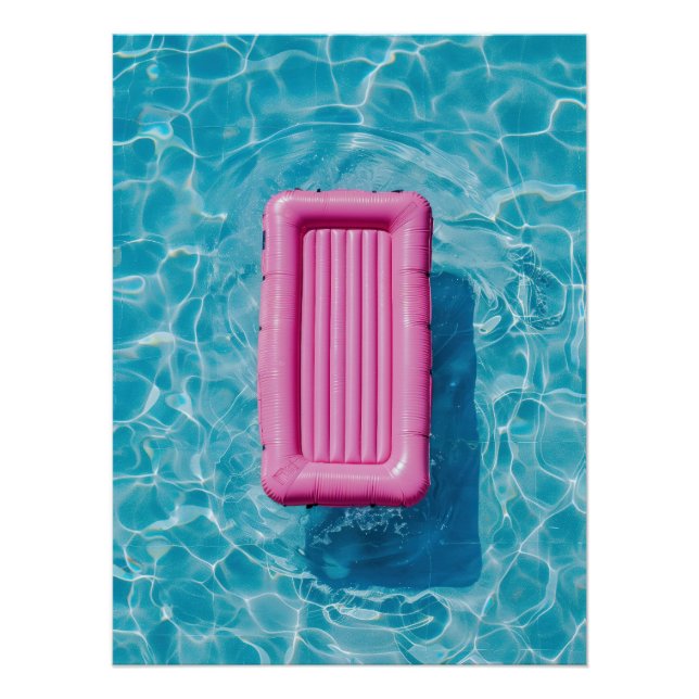 Pôster Pink Pool Float - Summer Relaxation Scene (Frente)