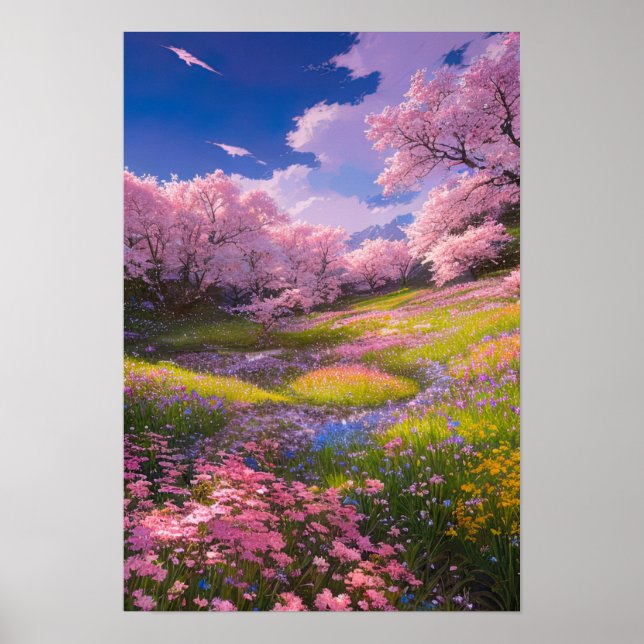 Poster Pink Sakura Meadows (Frente)