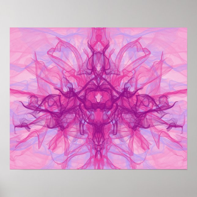 Poster PINK SMOKE - Arte Fractal Moderna e abstrato - (Frente)