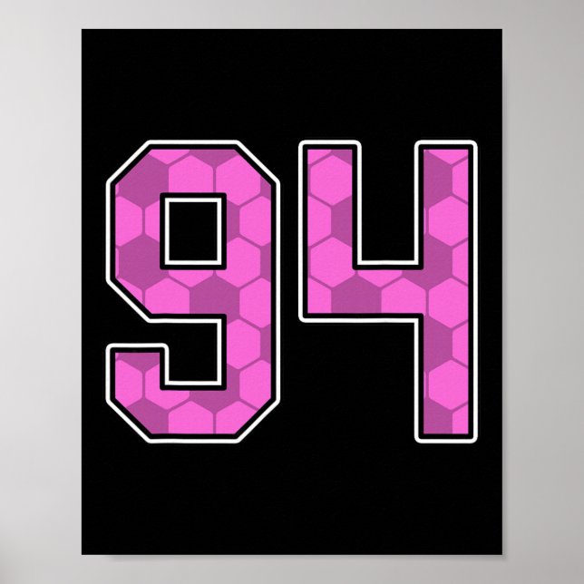 Poster Pink Soccer Pattern Number 94 Jersey Player Unifor (Frente)