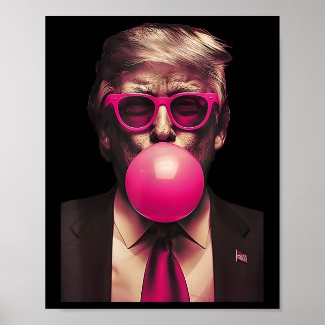 Poster Pink Sungles Trump Bubble Gum Shirt Vote President (Frente)
