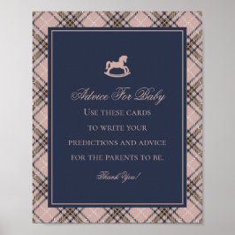 Poster Pink Tartan Plaid Classic Rocking Advice for Baby