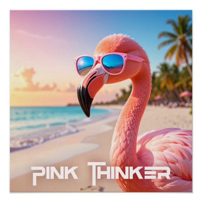 Pôster PINK THINKER Flamingo Pink (Frente)